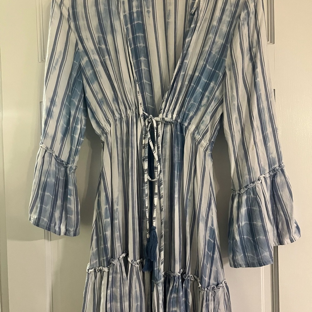 Blue and White Striped Cover-up